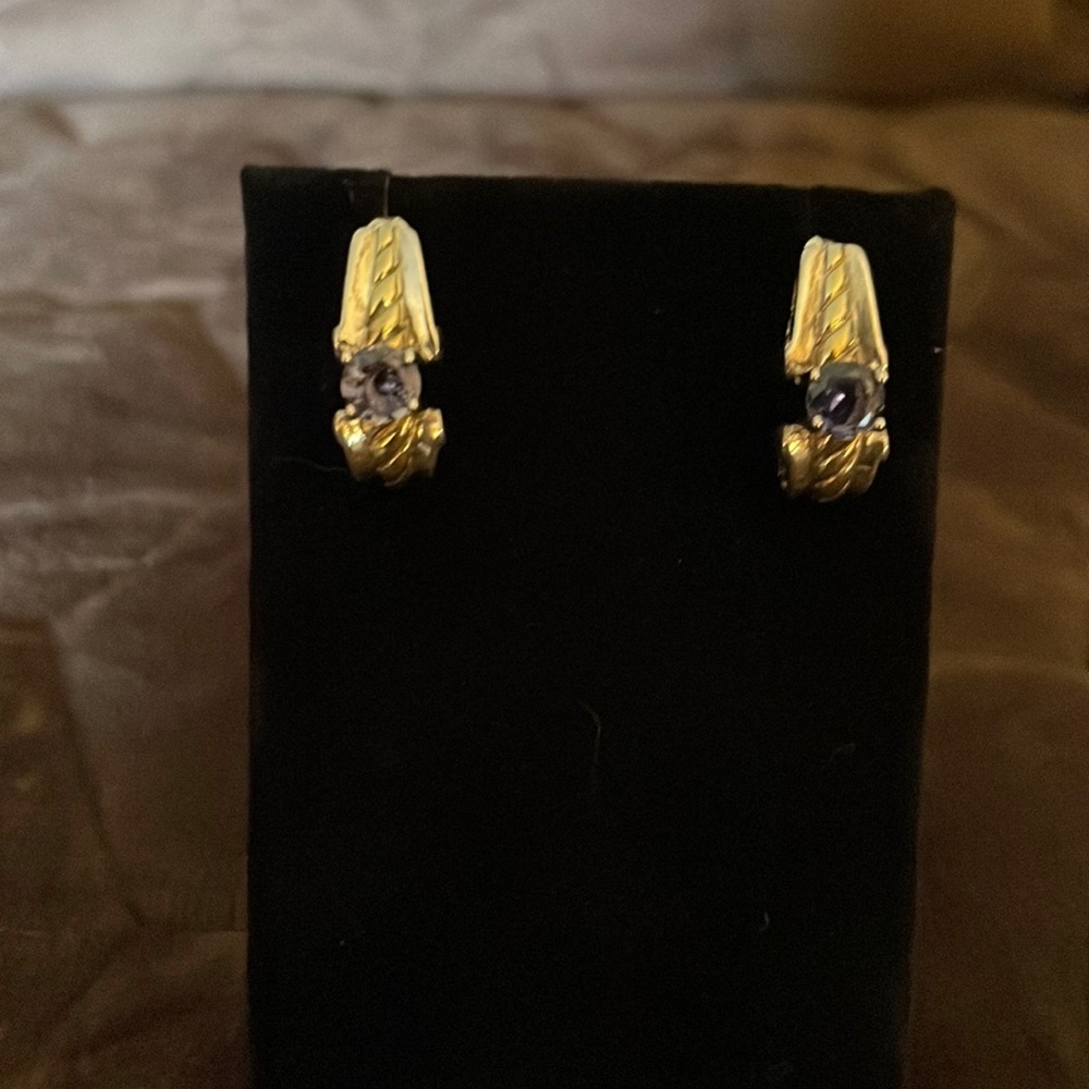Two tone silver earrings